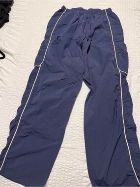 BDG Navy Track Pants with White Piping